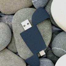 Флешка Pebble Type-C, USB 3.0, серо-синяя, 32 Гб / Миниатюра WWW (1000)