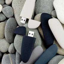 Флешка Pebble Type-C, USB 3.0, серо-синяя, 32 Гб / Миниатюра WWW (1000)