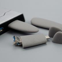 Флешка Pebble Universal, USB 3.0, серая, 64 Гб / Миниатюра WWW (1000)